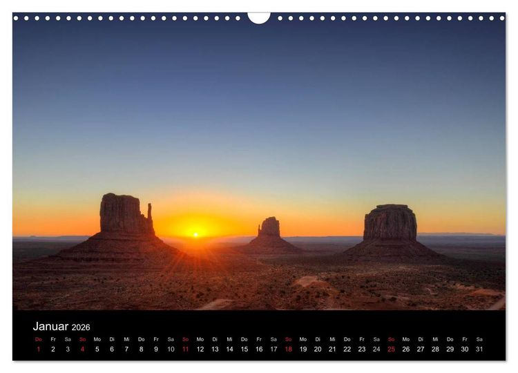 Produktbild: USA - Monument Valley (Wandkalender 2026 DIN A3 quer), CALVENDO Monatskalender
