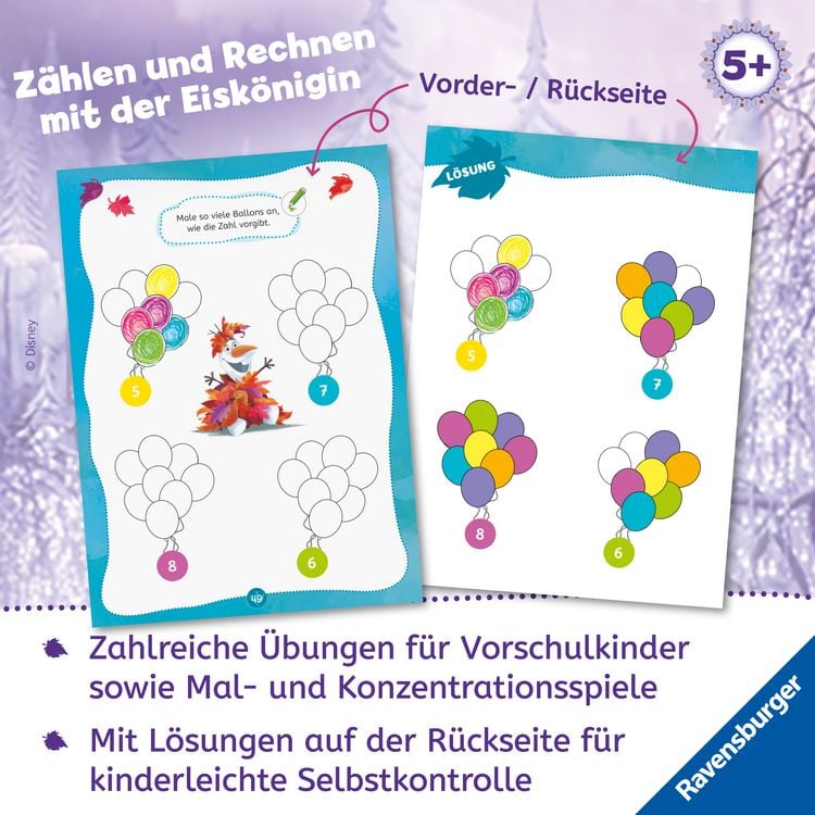 Produktbild: Disney Die Eisk&ouml;nigin 2 - Mein Vorschulblock: Z&auml;hlen und Rechnen