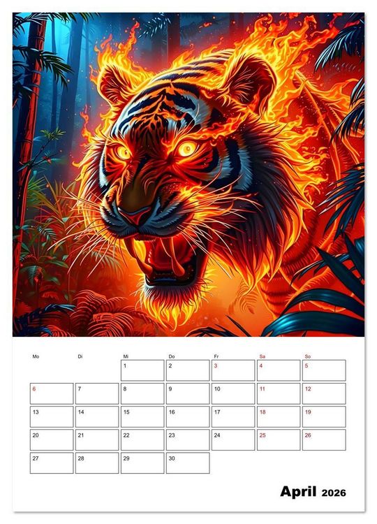 Produktbild: Majest&auml;tische K&ouml;nige der Wildnis (hochwertiger Premium Wandkalender 2026 DIN A2 hoch), Kunstdruck in Hochglanz