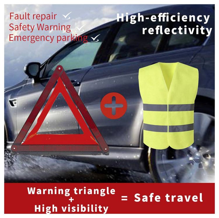 Produktbild: besTreat 3 in 1 Car first aid kit Verbandtasche Inkl. Warndreieck Bus, Wohnmobile, Pkw, SUV (L x B x H) 130 x 440 x 60 mm EN 14683 DIN 13164 1 St.