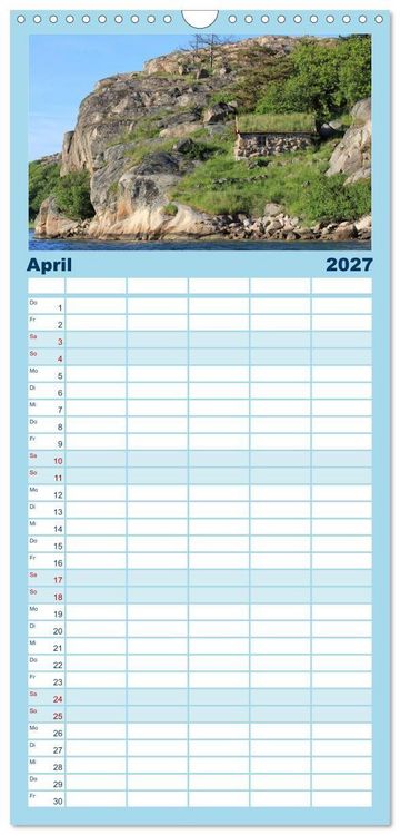 Produktbild: Familienplaner 2027 - Unterwegs in Schweden mit 5 Spalten (Wandkalender, 21 x 45 cm) CALVENDO
