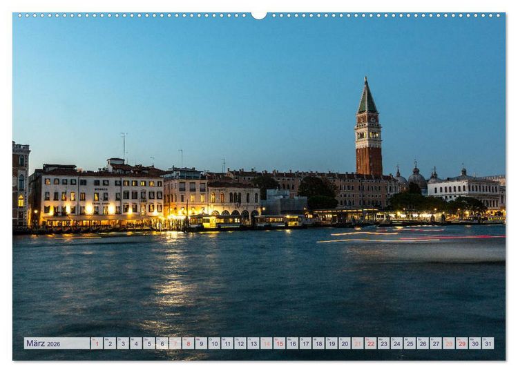 Produktbild: Stilles Venedig wenn es Nacht wird (Wandkalender 2026 DIN A2 quer), CALVENDO Monatskalender
