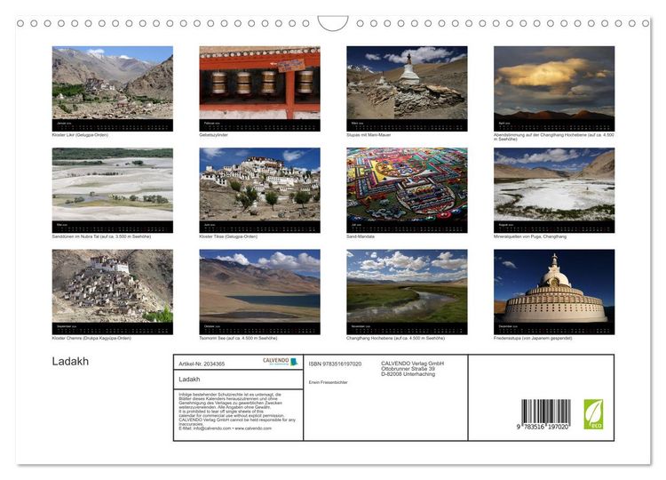 Produktbild: Ladakh (Wandkalender 2026 DIN A3 quer), CALVENDO Monatskalender