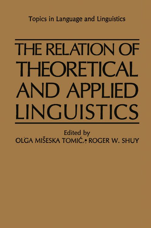 Produktbild: The Relation of Theoretical and Applied Linguistics