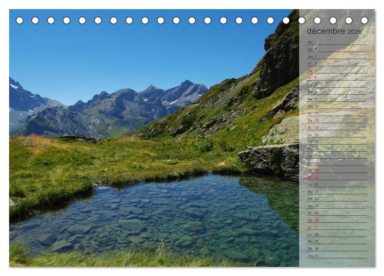 Produktbild: MONTAGNES Sommets des Hautes-Alpes (Calendrier de bureau 2026 DIN A5 vertical), CALVENDO calendrier mensuel