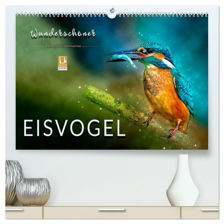 Produktbild: Wundersch&ouml;ner Eisvogel (hochwertiger Premium Wandkalender 2026 DIN A2 quer), Kunstdruck in Hochglanz