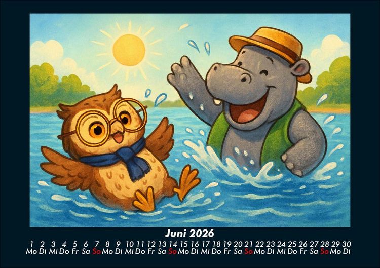 Produktbild: Ollie & Sash - Sportliche Abenteuer 2026 Fotokalender DIN A5