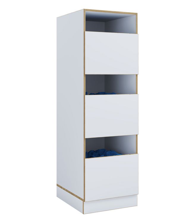 Produktbild: W&auml;scheschrank mit 3 F&auml;chern & T&uuml;ren Rislo CL XL