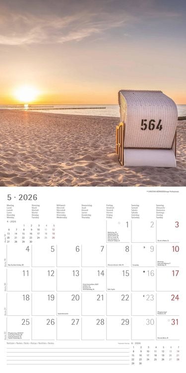 Produktbild: Seeblick 2026 - Broschürenkalender 30x30 cm (30x60 geöffnet) - Kalender mit Platz für Notizen - Sea View - Bildkalender - Wandplaner - Wandkalender