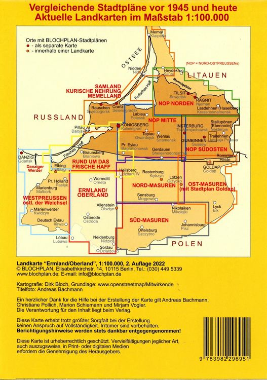 Produktbild: Landkarte Ermland/Oberland 1 : 100.000