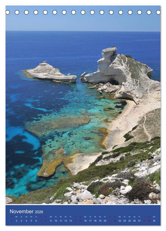 Produktbild: Korsika - Felsen und Meer (Tischkalender 2026 DIN A5 hoch), CALVENDO Monatskalender