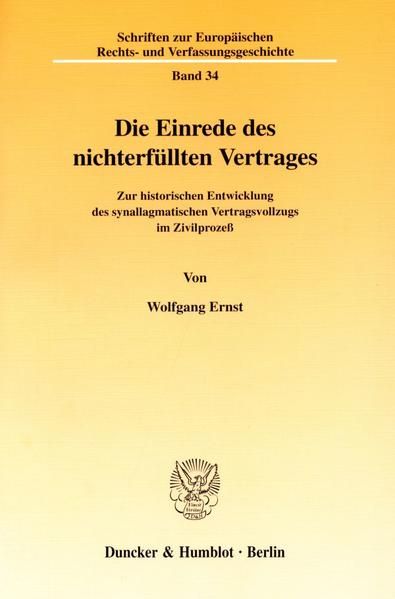 Produktbild: Die Einrede des nichterf&uuml;llten Vertrages.