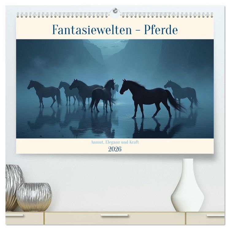Produktbild: Fantasiewelten - Pferde (hochwertiger Premium Wandkalender 2026 DIN A2 quer), Kunstdruck in Hochglanz