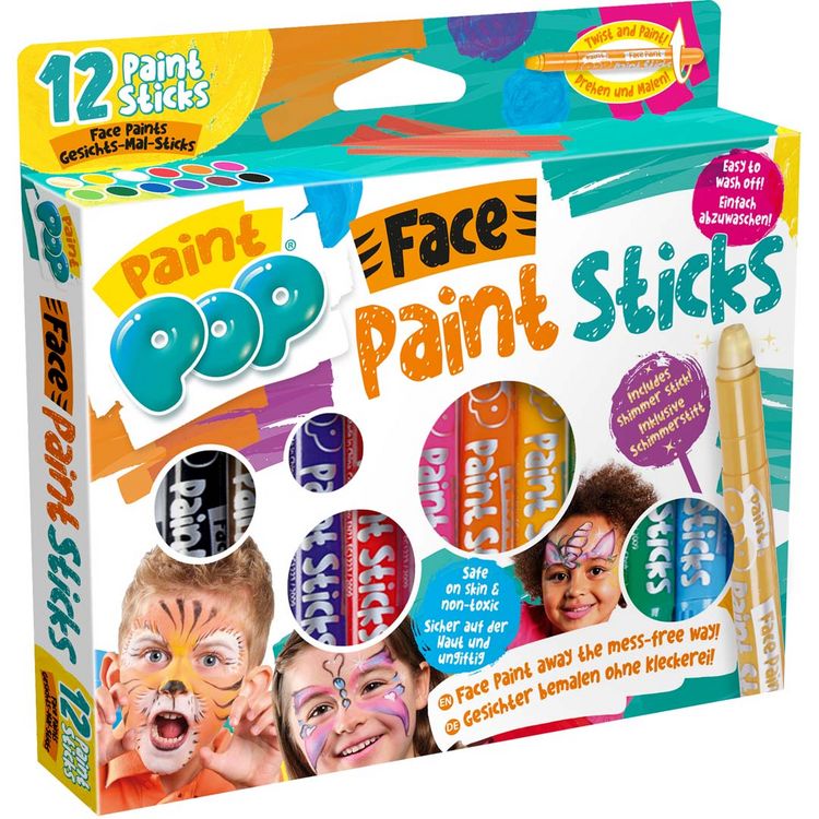 Produktbild: Paint Pop: Face Paint Sticks 12-Pack (Gesichtsmalfarben)