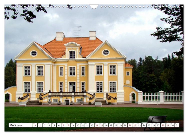 Produktbild: Perlen des Baltikums - Herrenh&auml;user in Estland und Lettland (Wandkalender 2026 DIN A3 quer), CALVENDO Monatskalender