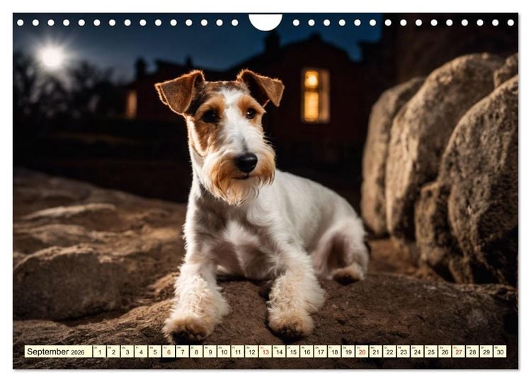 Produktbild: Drahthaar-Foxterrier (Wandkalender 2026 DIN A4 quer), CALVENDO Monatskalender