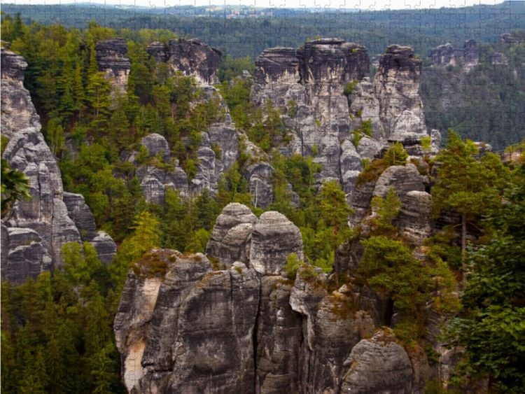 Produktbild: CALVENDO Puzzle Blick vom Basteifelsen | 1000 Teile Lege-Gr&ouml;&szlig;e 64x48cm Foto-Puzzle f&uuml;r gl&uuml;ckliche Stunden