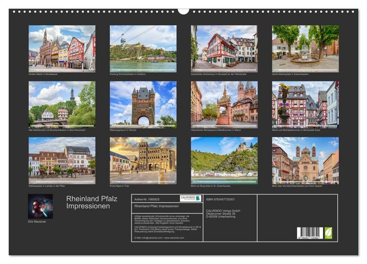 Produktbild: Rheinland Pfalz Impressionen (Wandkalender 2026 DIN A2 quer), CALVENDO Monatskalender