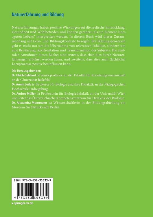 Produktbild: Naturerfahrung und Bildung