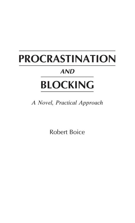 Produktbild: Procrastination and Blocking