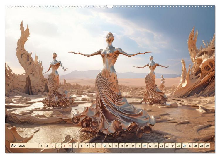 Produktbild: Surrealismus trifft W&uuml;ste (hochwertiger Premium Wandkalender 2026 DIN A2 quer), Kunstdruck in Hochglanz
