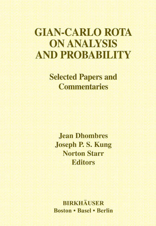 Produktbild: Gian-Carlo Rota on Analysis and Probability