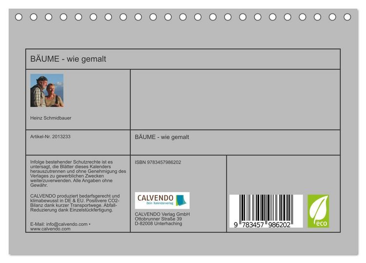 Produktbild: B&Auml;UME - wie gemalt (Tischkalender 2026 DIN A5 quer), CALVENDO Monatskalender