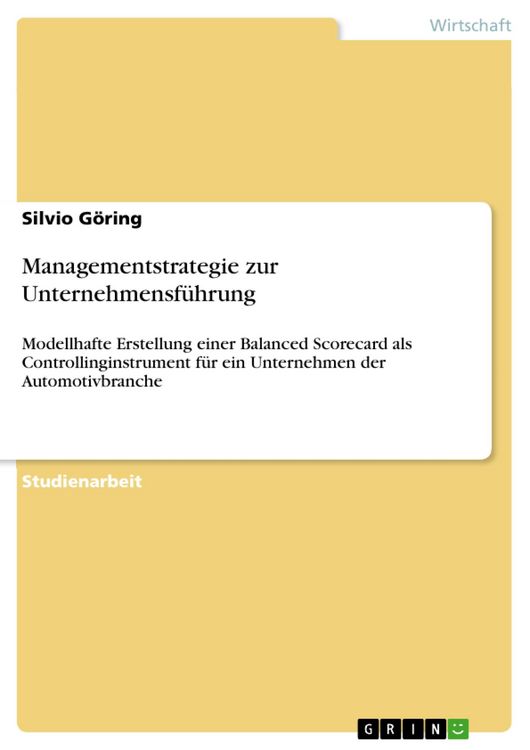 Produktbild: Managementstrategie zur Unternehmensf&uuml;hrung
