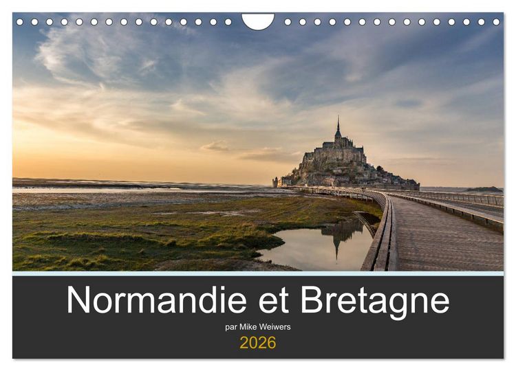Produktbild: Normandie et Bretagne (Calendrier mural 2026 DIN A4 vertical), CALVENDO calendrier mensuel