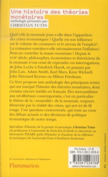 Produktbild: Une histoire des th&eacute;ories mon&eacute;taires par les textes
