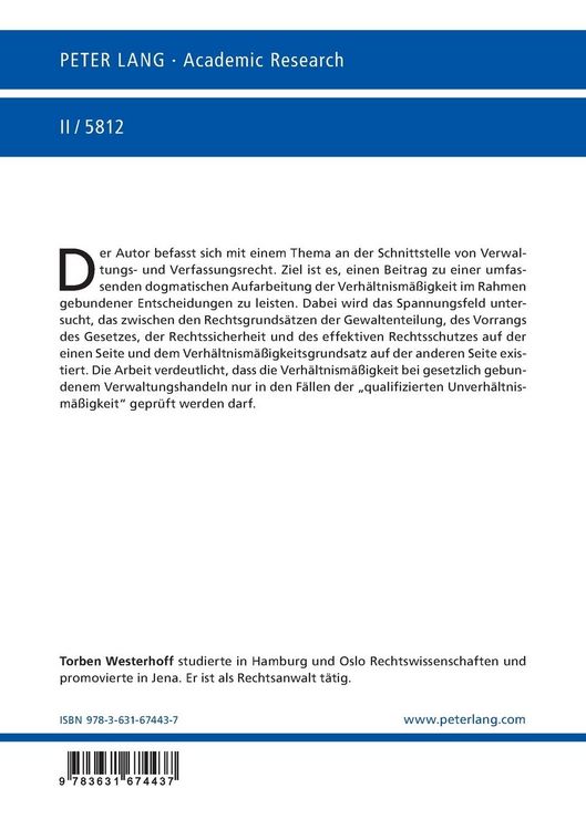 Produktbild: Die Pr&uuml;fung der Verh&auml;ltnism&auml;&szlig;igkeit im Rahmen gebundener Entscheidungen