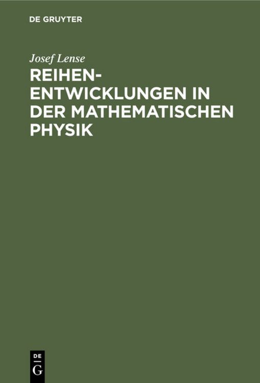 Produktbild: Reihenentwicklungen in der mathematischen Physik