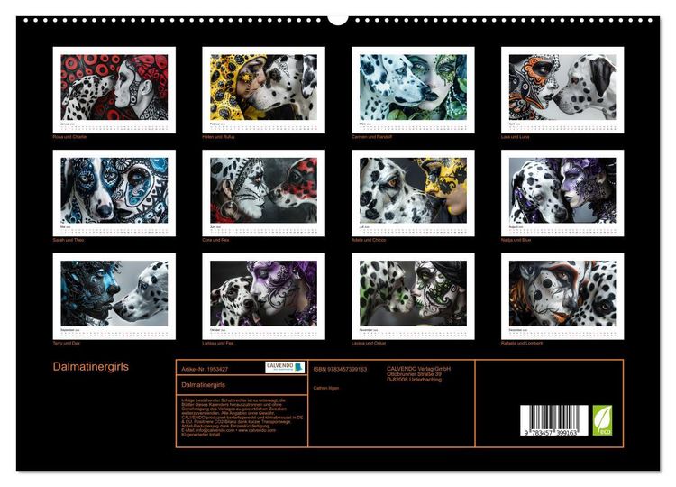 Produktbild: Dalmatinergirls (hochwertiger Premium Wandkalender 2026 DIN A2 quer), Kunstdruck in Hochglanz