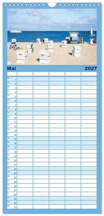 Produktbild: Familienplaner 2027 - Sylt s&uuml;chtig mit 5 Spalten (Wandkalender, 21 x 45 cm) CALVENDO