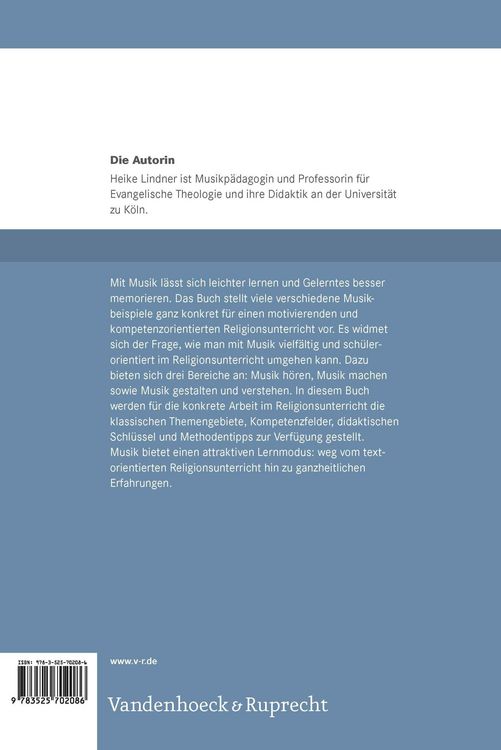 Produktbild: Lindner, H: Musik f&uuml;r den Religionsunterricht