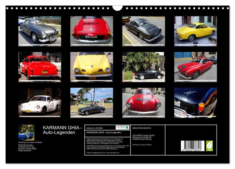 Produktbild: KARMANN GHIA - Auto-Legenden (Wandkalender 2026 DIN A3 quer), CALVENDO Monatskalender