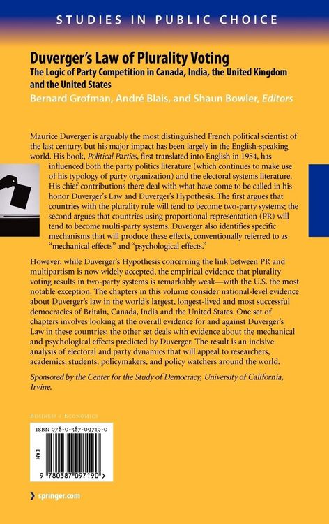 Produktbild: Duverger's Law of Plurality Voting