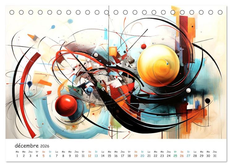 Produktbild: L'art abstrait en mouvement (Calendrier de bureau 2026 DIN A5 vertical), CALVENDO calendrier mensuel