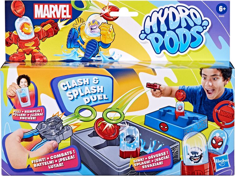 Produktbild: Hasbro G14435L0 - Marvel, Hydro Pods Clash & Splash Duel, mit Wasser aktiviertes Battle-Spielzeug