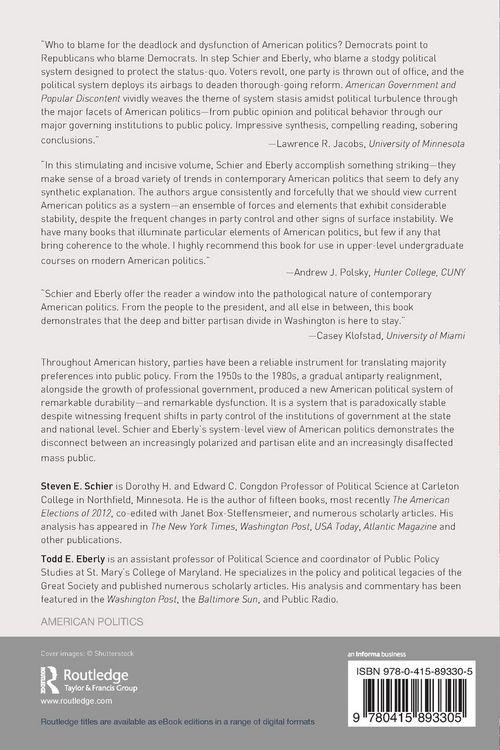 Produktbild: American Government and Popular Discontent