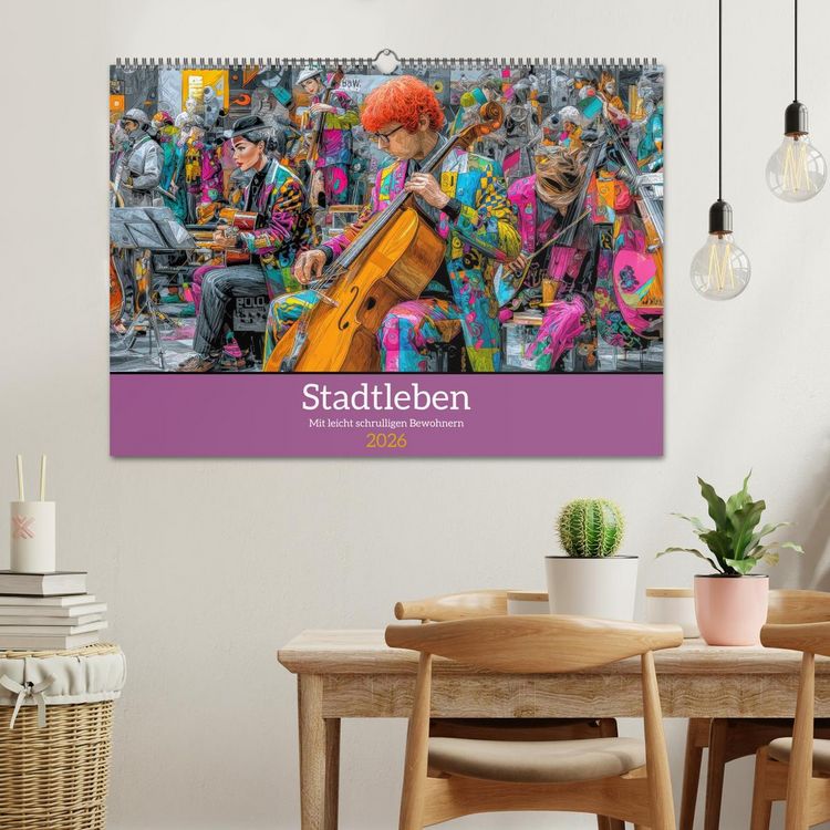Produktbild: Stadtleben - Mit leicht schrulligen Bewohnern (Wandkalender 2026 DIN A2 quer), CALVENDO Monatskalender