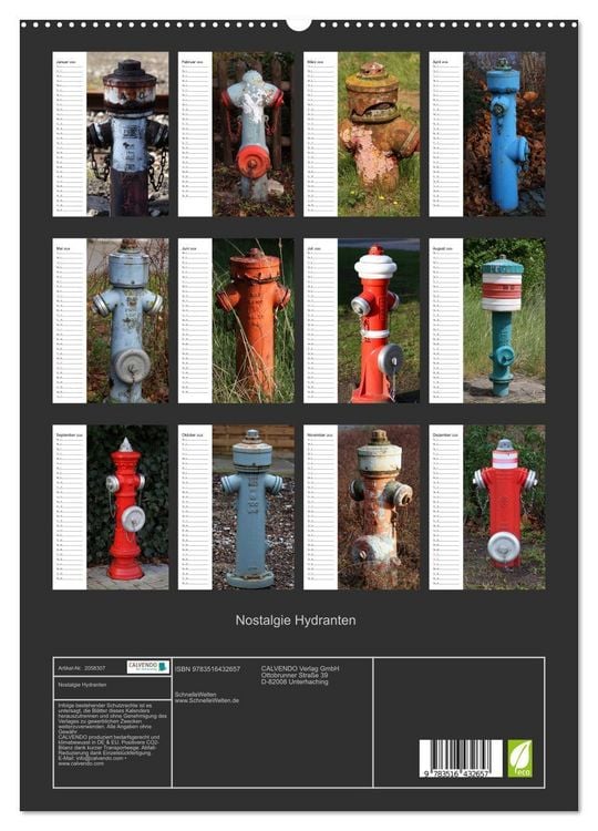 Produktbild: Nostalgie Hydranten (hochwertiger Premium Wandkalender 2026 DIN A2 hoch), Kunstdruck in Hochglanz