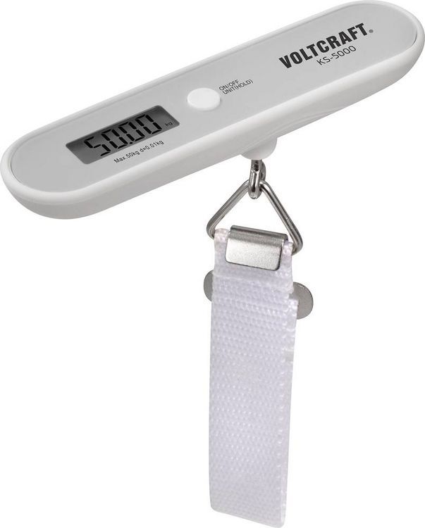Produktbild: VOLTCRAFT KS-5000 Kofferwaage KS-5000 W&auml;gebereich (max.) 50 kg Ablesbarkeit 10 g batteriebetrieben Grau