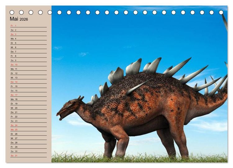 Produktbild: Dinosaurier. Urzeitliche Giganten (Tischkalender 2026 DIN A5 quer), CALVENDO Monatskalender