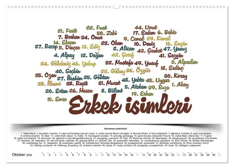 Produktbild: Kultur-Sprachkalender T&uuml;rkisch-Deutsch (hochwertiger Premium Wandkalender 2026 DIN A2 quer), Kunstdruck in Hochglanz