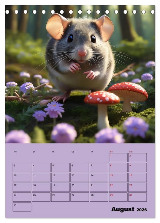 Produktbild: Tierkinder im Zauberwald (Tischkalender 2026 DIN A5 hoch), CALVENDO Monatskalender