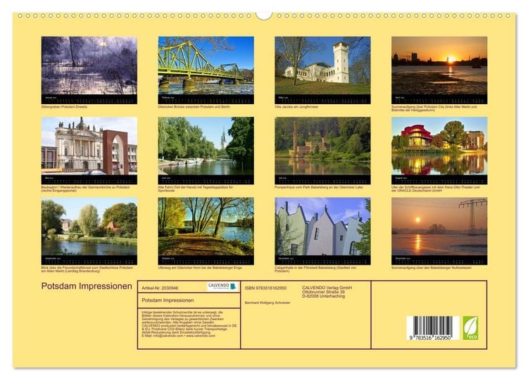 Produktbild: Potsdam Impressionen (hochwertiger Premium Wandkalender 2026 DIN A2 quer), Kunstdruck in Hochglanz