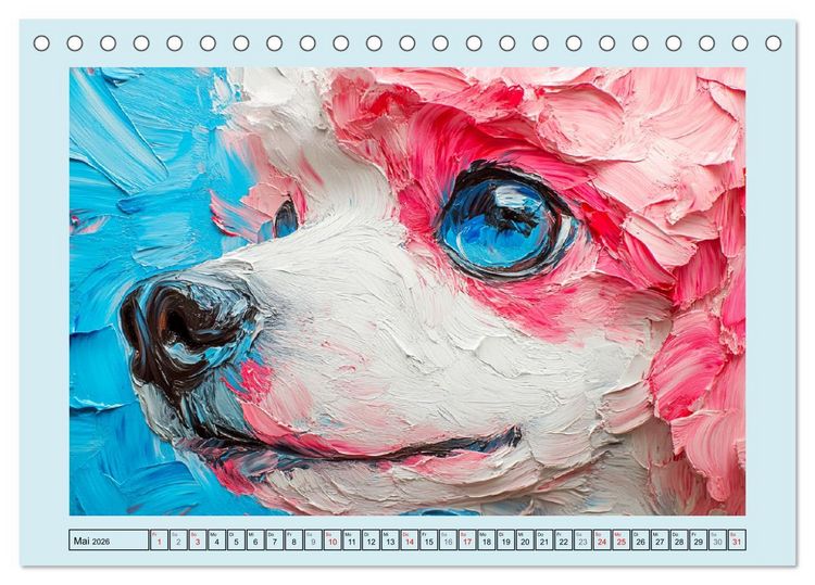 Produktbild: Hunde Paintings. Moderne Portraits in &Ouml;loptik (Tischkalender 2026 DIN A5 quer), CALVENDO Monatskalender