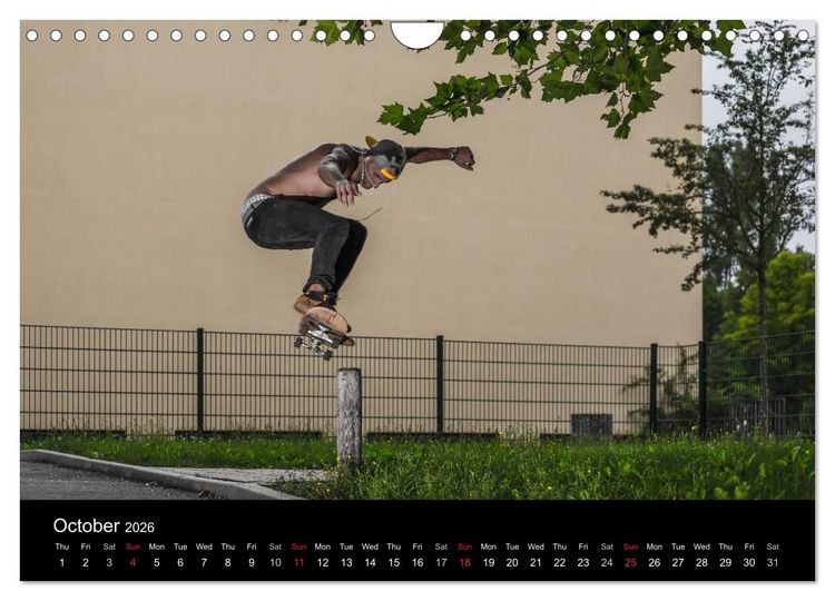 Produktbild: Skateboard - Street only (Wall Calendar 2026 DIN A4 landscape), CALVENDO 12 Month Wall Calendar