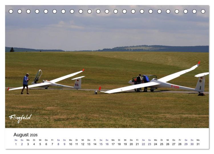 Produktbild: Fliegerschule Wasserkuppe (Tischkalender 2026 DIN A5 quer), CALVENDO Monatskalender